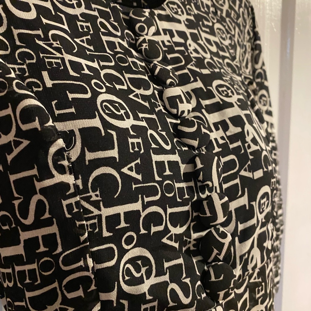 Black and White Letter Print Pantsuit Dress